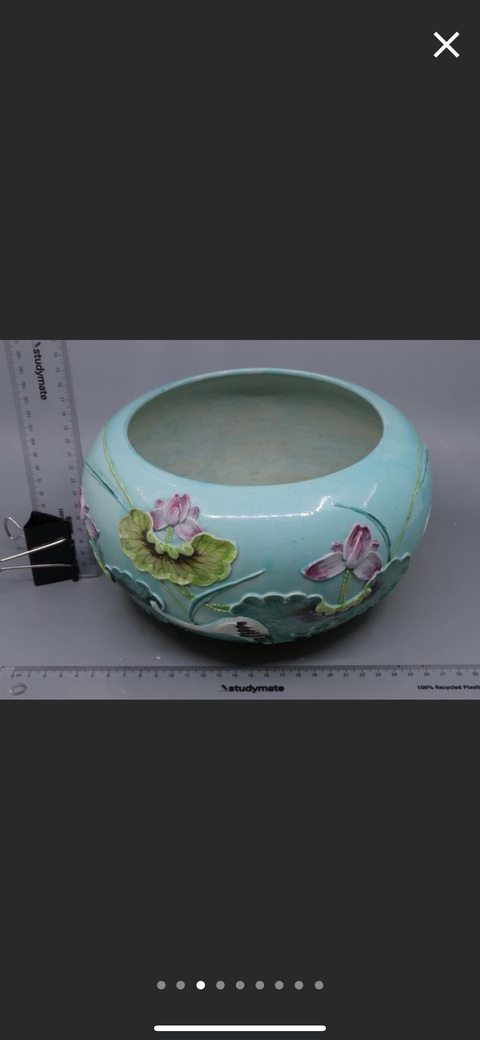 古玩陶瓷一路連升綠松石釉粉彩水呈真品鑒賞圖