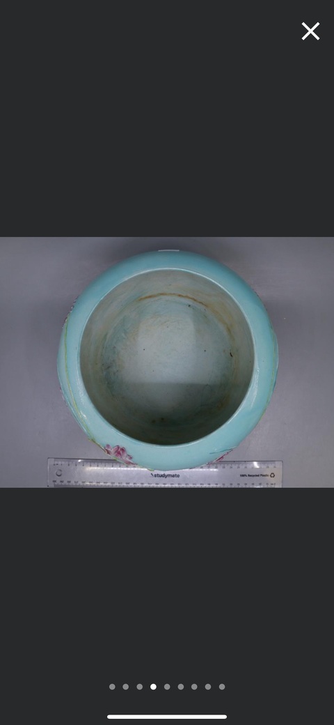 古玩陶瓷一路連升綠松石釉粉彩水呈真品鑒賞圖