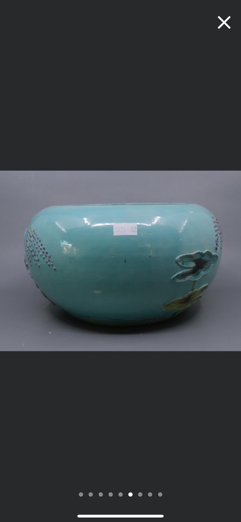 古玩陶瓷一路連升綠松石釉粉彩水呈真品鑒賞圖