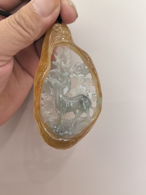 古玩玉器翡翠雕“一路有你”掛件拍賣，當(dāng)前價(jià)格5288元