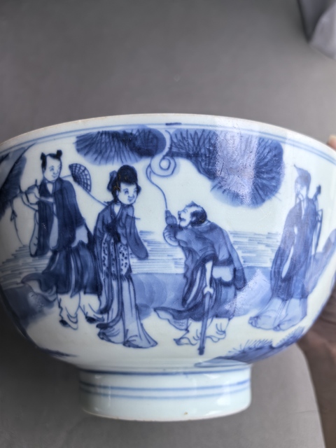 古玩陶瓷八仙圖青花碗真品鑒賞圖