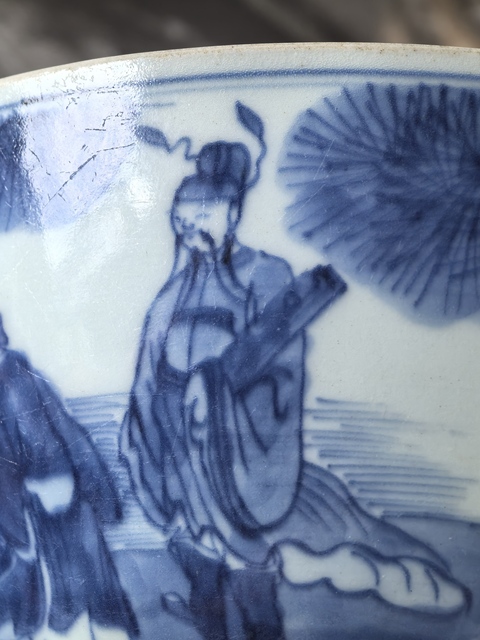 古玩陶瓷八仙圖青花碗真品鑒賞圖