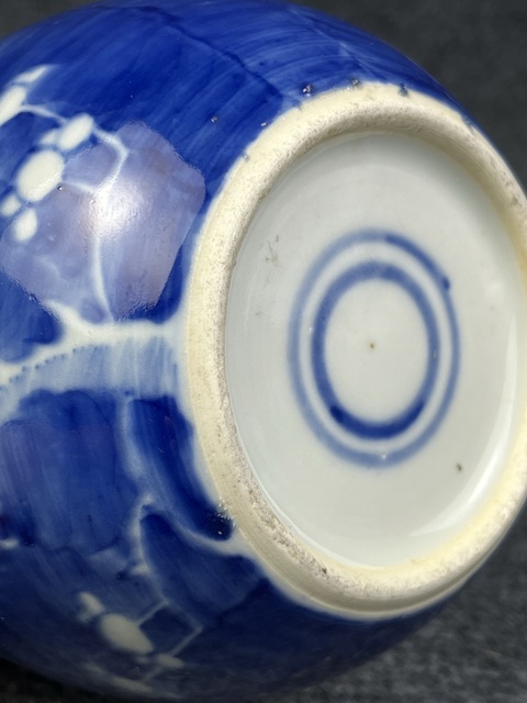 古玩陶瓷青花留白冰梅罐真品鑒賞圖