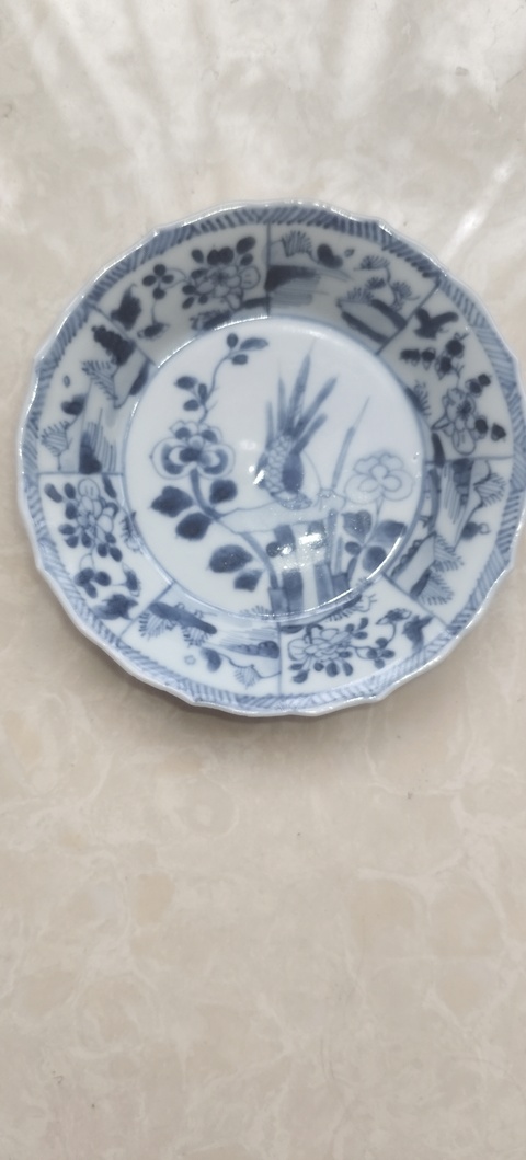古玩陶瓷青花雉雞牡丹圖盤真品鑒賞圖