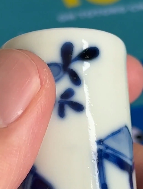 古玩陶瓷青花博古圖香筒真品鑒賞圖