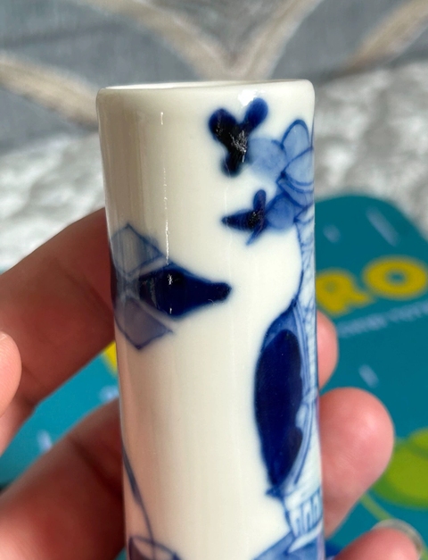 古玩陶瓷青花博古圖香筒真品鑒賞圖