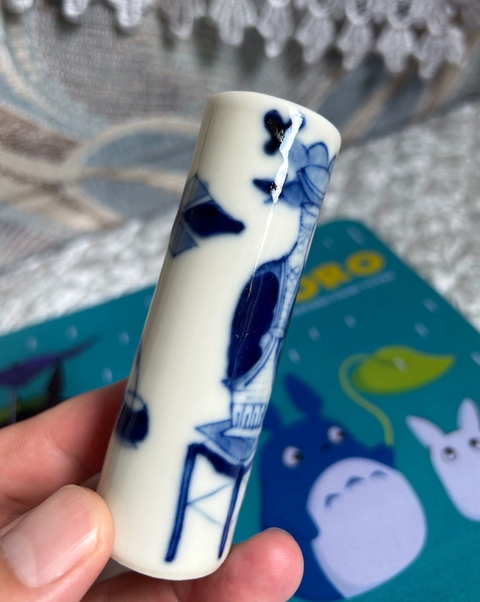 古玩陶瓷青花博古圖香筒真品鑒賞圖