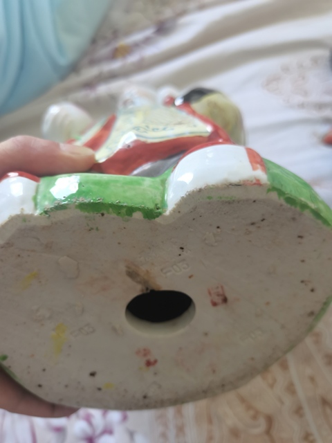 古玩陶瓷粉彩福祿壽人物朔像真品鑒賞圖