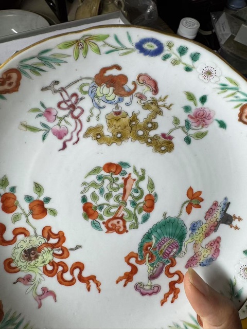 古玩陶瓷清道光 粉彩盤真品鑒賞圖