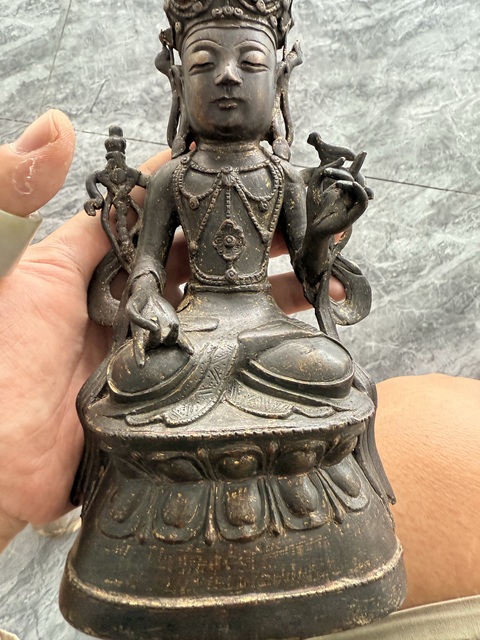 古玩銅器銅菩薩真品鑒賞圖
