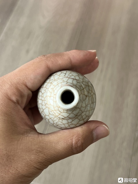 古玩陶瓷哥釉葫蘆瓶真品鑒賞圖
