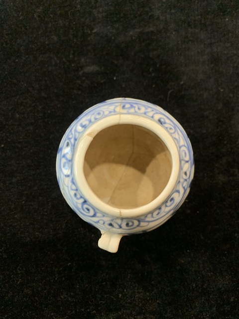 古玩陶瓷花卉紋青花鳥食罐真品鑒賞圖