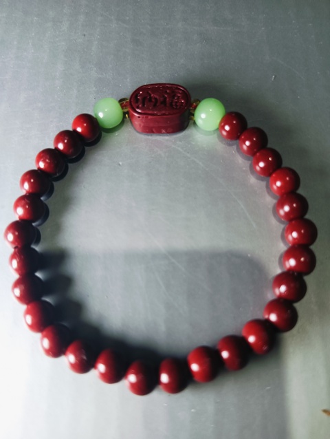 古玩玉器朱砂手串拍賣，當前價格48元