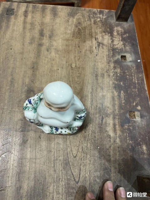 古玩陶瓷粉彩彌勒佛坐像真品鑒賞圖