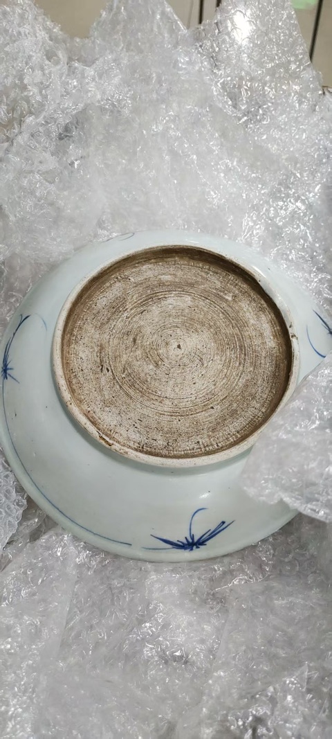 古玩陶瓷鳳紋青花盤真品鑒賞圖
