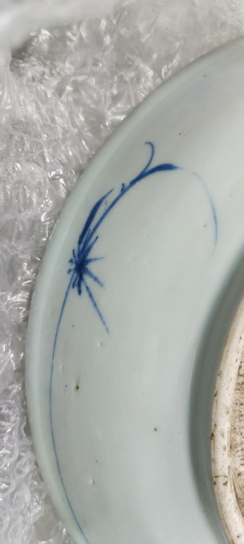 古玩陶瓷鳳紋青花盤真品鑒賞圖