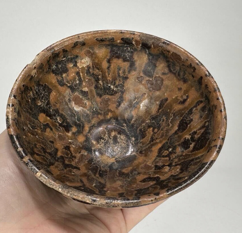 古玩陶瓷吉州窯玳瑁斑紋盞真品鑒賞圖