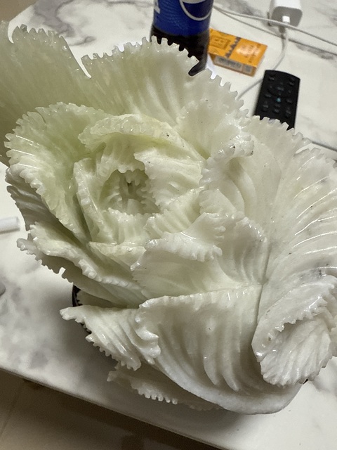 古玩玉器岫玉白菜真品鑒賞圖