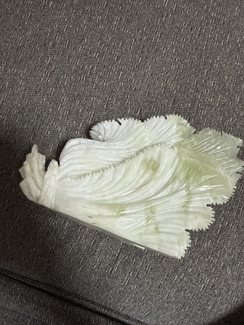 古玩玉器岫玉白菜真品鑒賞圖