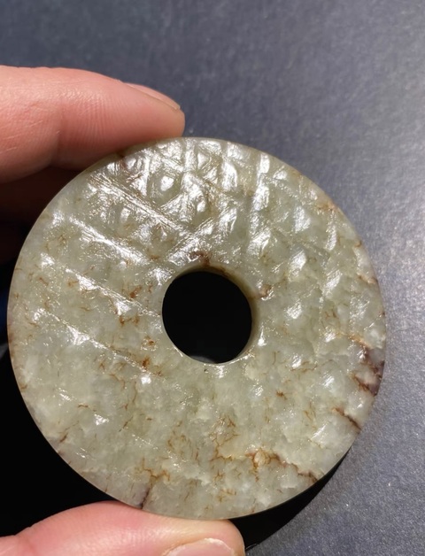 古玩玉器浦紋玉璧真品鑒賞圖