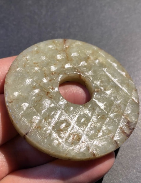 古玩玉器浦紋玉璧真品鑒賞圖