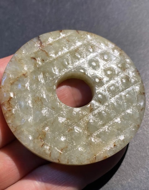 古玩玉器浦紋玉璧真品鑒賞圖