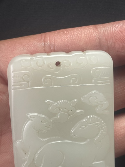 古玩玉器天然和田玉牌真品鑒賞圖