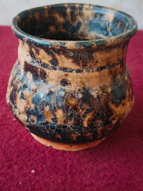 古玩陶瓷吉州窯窯變釉鼓釘罐真品鑒賞圖