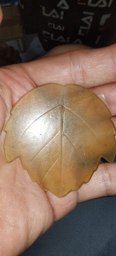 古玩玉器琉璃雕“葉子”真品鑒賞圖