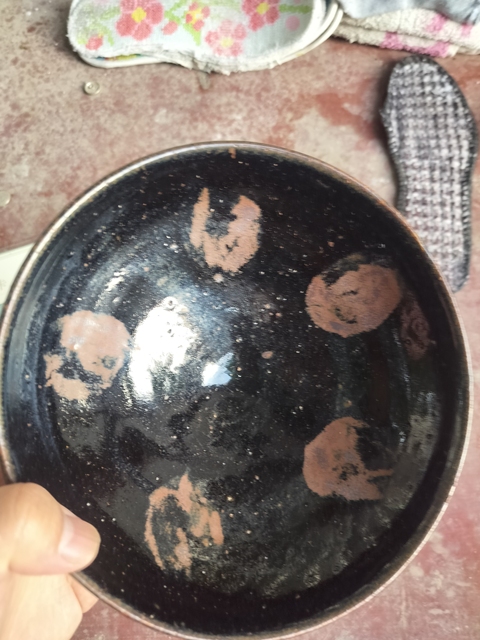 古玩陶瓷元代·黑釉鐵銹花紋碗拍賣，當前價格0元