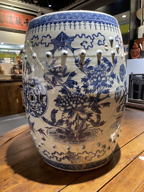 古玩陶瓷青花繡蹲真品鑒賞圖