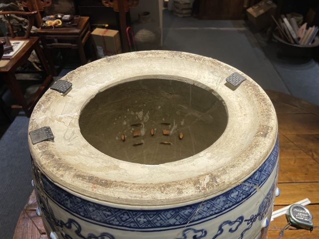古玩陶瓷青花繡蹲真品鑒賞圖
