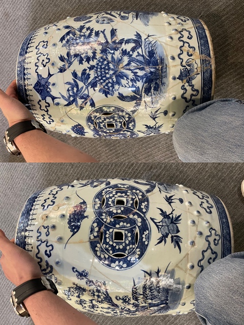 古玩陶瓷青花繡蹲真品鑒賞圖