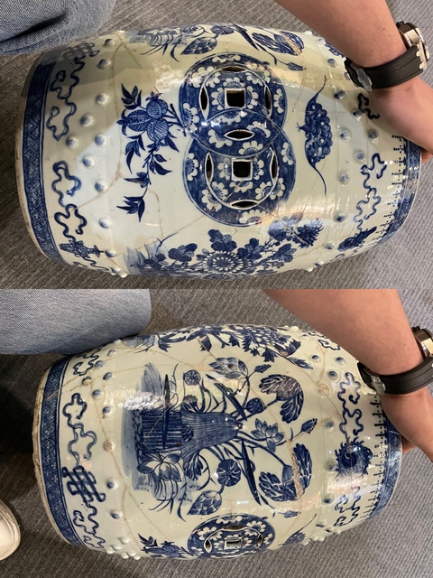 古玩陶瓷青花繡蹲真品鑒賞圖