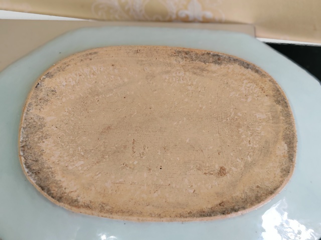 古玩陶瓷青花山水人物紋八方盤真品鑒賞圖