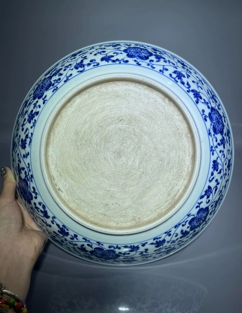 古玩陶瓷一束蓮青花盤(pán)真品鑒賞圖