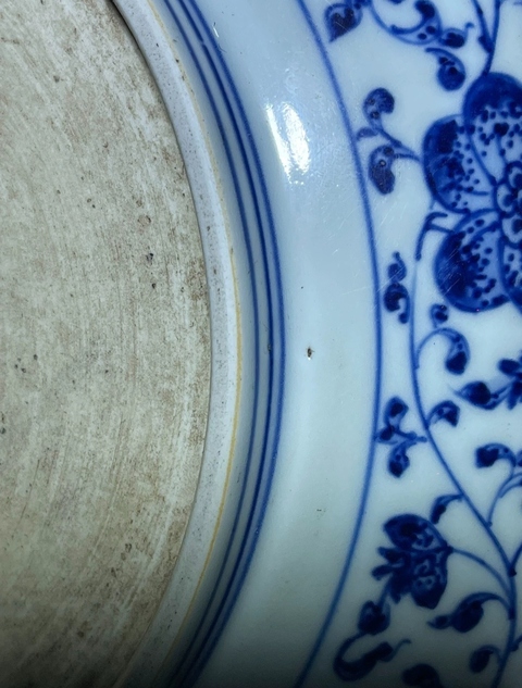 古玩陶瓷一束蓮青花盤(pán)真品鑒賞圖