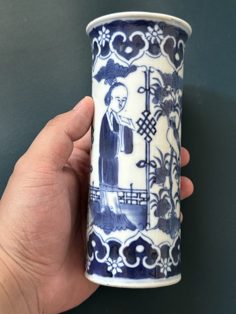 古玩陶瓷光緒花觚真品鑒賞圖