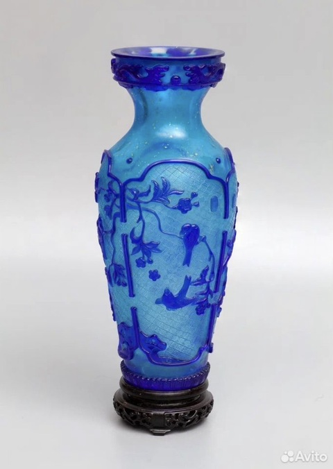 古玩陶瓷花鳥紋盤口瓶真品鑒賞圖