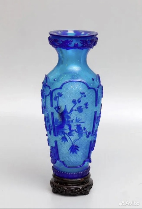 古玩陶瓷花鳥紋盤口瓶真品鑒賞圖