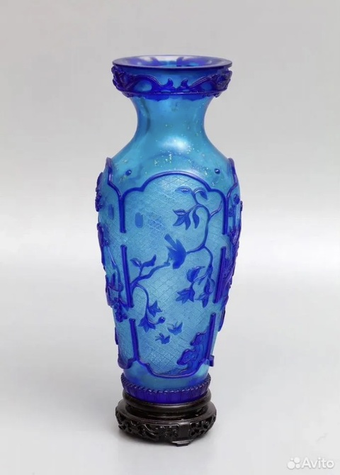 古玩陶瓷花鳥紋盤口瓶真品鑒賞圖