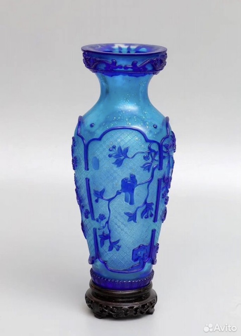 古玩陶瓷花鳥紋盤口瓶真品鑒賞圖