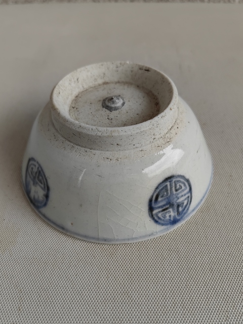 古玩陶瓷壽字紋青花碗拍賣，當前價格398元