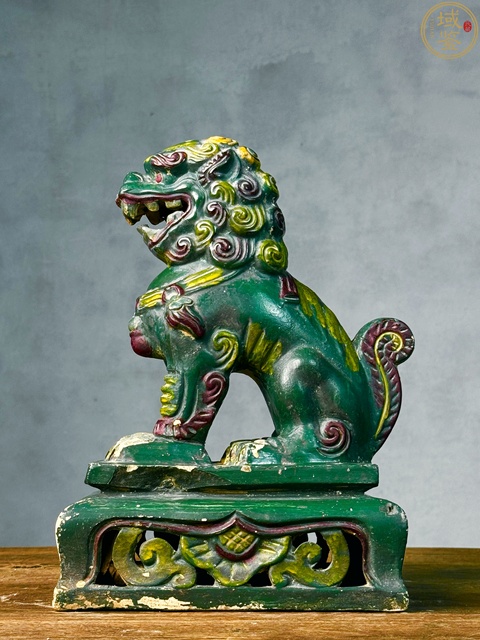 古玩陶瓷清中期琉璃釉獅子擺件拍賣,當前價格1500元