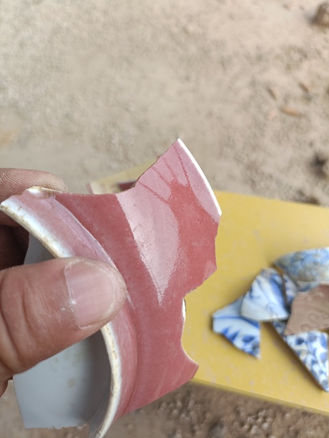 古玩陶瓷寶石紅釉標本真品鑒賞圖