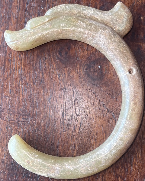 古玩玉器仿古玉龍型件真品鑒賞圖