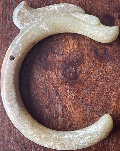 古玩玉器仿古玉龍型件真品鑒賞圖