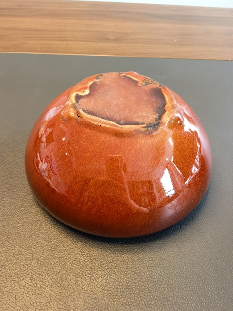 古玩陶瓷晚清朱砂紅釉香爐真品鑒賞圖