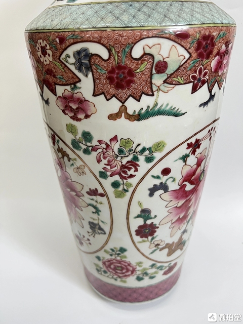 古玩陶瓷花卉紋粉彩瓶真品鑒賞圖