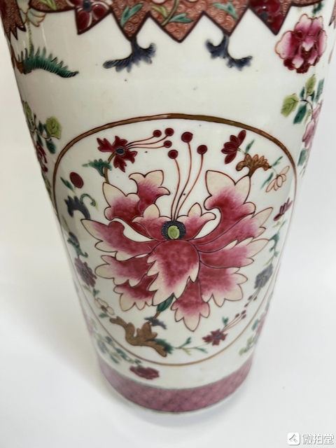 古玩陶瓷花卉紋粉彩瓶真品鑒賞圖